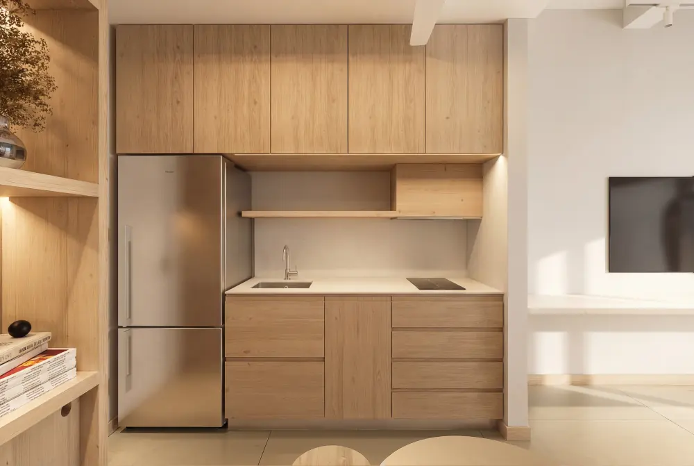 Cocina con acabados en madera